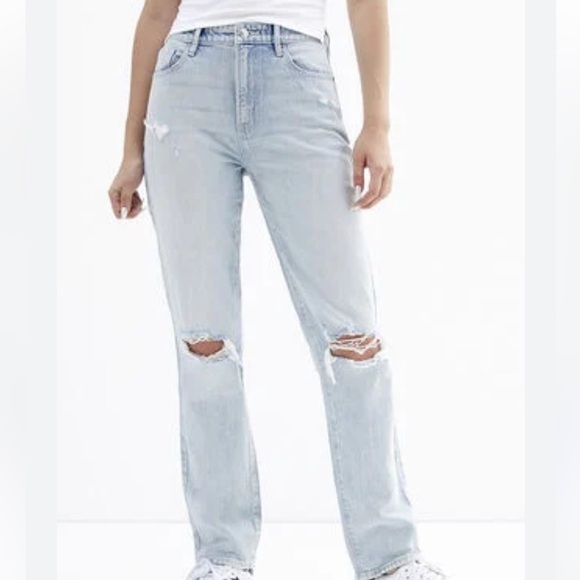 PacSun Denim - NEW!! PacSun buttonfly light wash distressed dad jeans size 23